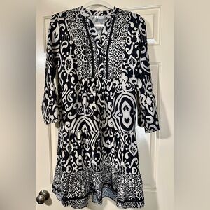 NWT Black and White Bell Sleeve Sweater Dress
